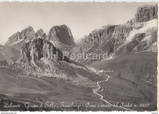 Dolomiti - Gruppo di Sella - Sassolungo - Passo e strada del Pordoi 2239 m - Italy - Italia - unused - JH Postcards