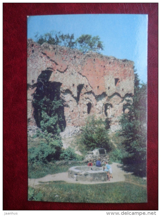 The ruins of the Order Castle in Viljandi - well - 1973 - Estonia - USSR - unused - JH Postcards