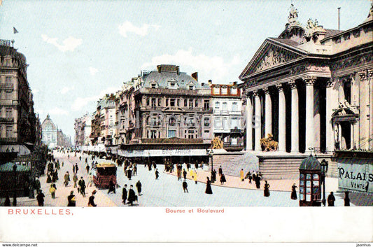 Bruxelles - Brussels - Bourse et Boulevard - old postcard - Belgium - unused - JH Postcards