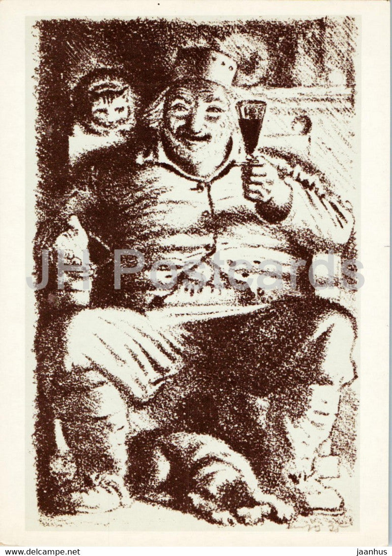 Colas Breugnon by Romain Rolland - illustration by Kibrik - 1988 - Russia USSR - unused - JH Postcards