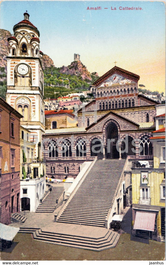 Amalfi - La Cattedrale - cathedral - old postcard - Italy - used - JH Postcards
