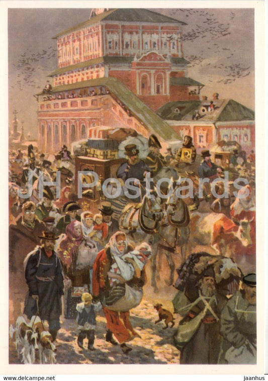 illustration by A. Nikolayev - Pierre - War and Peace by L. Tolstoy - large format card 1974 - Russia USSR - unused - JH Postcards
