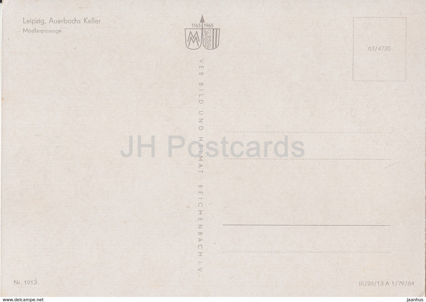 Leipzig - Auerbachs Keller - Faust Monolog an die Natur - 1965 - DDR Germany - unused