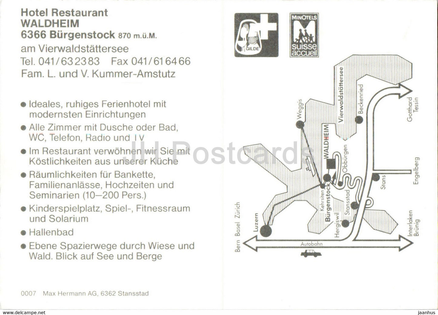 Hôtel Waldheim - Burgenstock - Suisse - inutilisé