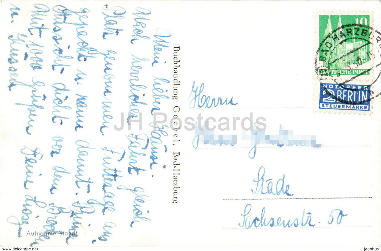 Bad Harzburg - Gesamtansicht - Schwebebahn - Sanatorium - Bahnhof - téléphérique - carte postale ancienne - 1950 - Allemagne - utilisé