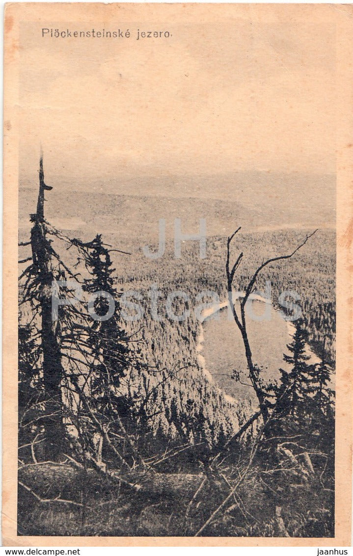 Plockensteinske jezero  - lake - old postcard - 1920 - Czech Republic - used - JH Postcards