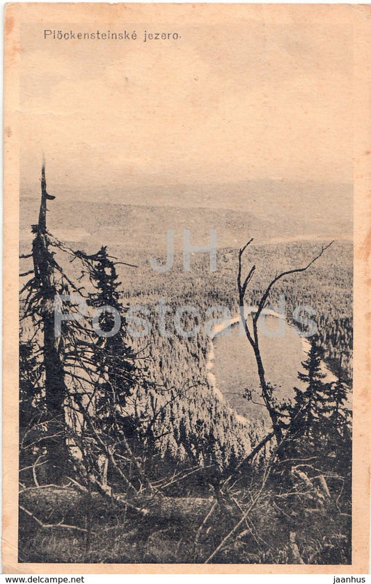 Plockensteinske jezero  - lake - old postcard - 1920 - Czech Republic - used - JH Postcards