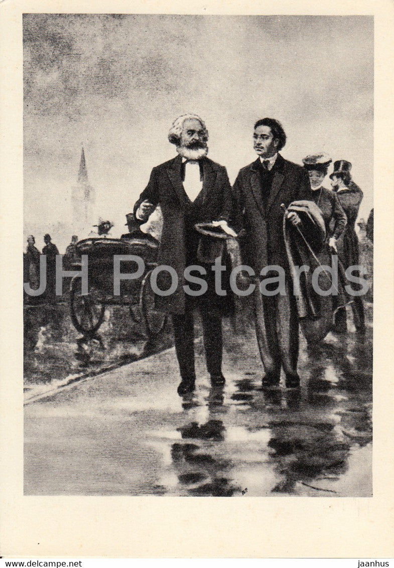 Karl Marx and Georgian revolutional democrat N. Nikoladze - 1967 - Russia USSR - unused - JH Postcards