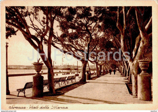Siracusa - Viale della Marina - Sea Promenade - old postcard - Italy - unused - JH Postcards