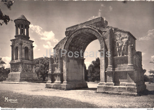 Saint Remy de Provence - Le Antiques et Arc Municipal - ancient - old postcard - 1955 - France - used - JH Postcards