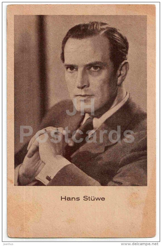 Hans Stüwe - movie actor - film - old postcard - Germany - unused - JH Postcards