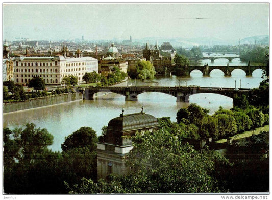 Praha - Prague - The Bridges of Prague - Czech - Czechoslovakia - used 1971 - JH Postcards