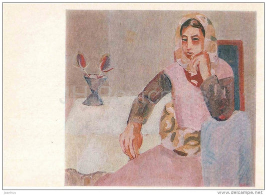 painting by M. Avetisyan - Portrait of Mother , 1964 - woman - armenian art - unused - JH Postcards