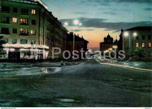 Pskov - October Prospekt - Evening - 1967 - Russia USSR - unused - JH Postcards