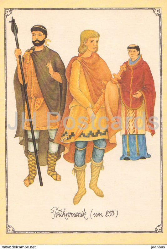 Fruhromanik - Early Romanesque - Zwei Frankische Edelmanner - Geistlicher - fashion - Germany - unused - JH Postcards