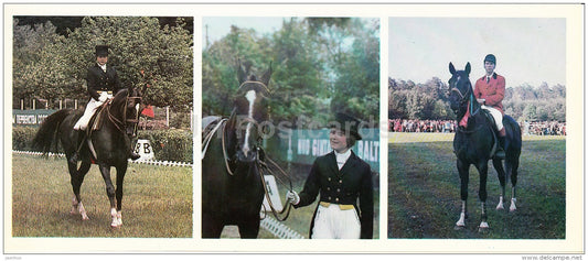 equestrian sports - dressage - horses - Soviet Olympic sport champions - 1979 - Russia USSR - unused - JH Postcards