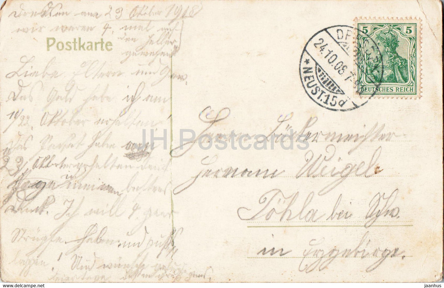Dresden - Konigl Schloss - tram - castles - 1908 - old postcard - Germany - used
