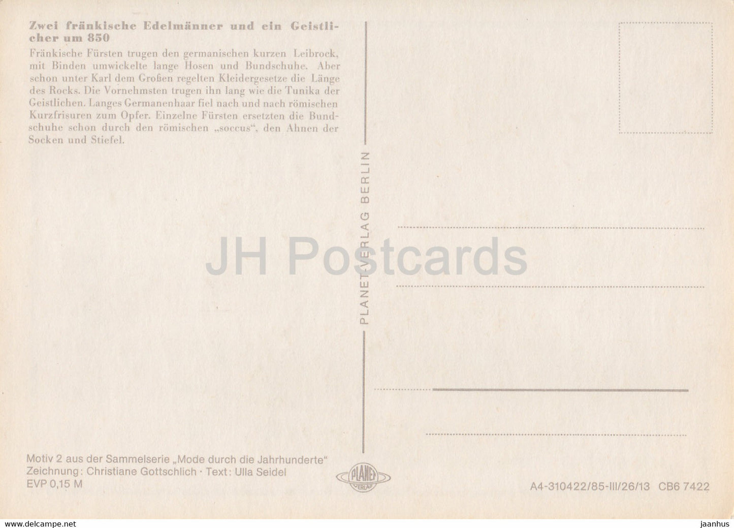 Fruhromanik - Roman ancien - Zwei Frankische Edelmanner - Geistlicher - mode - Allemagne - inutilisé