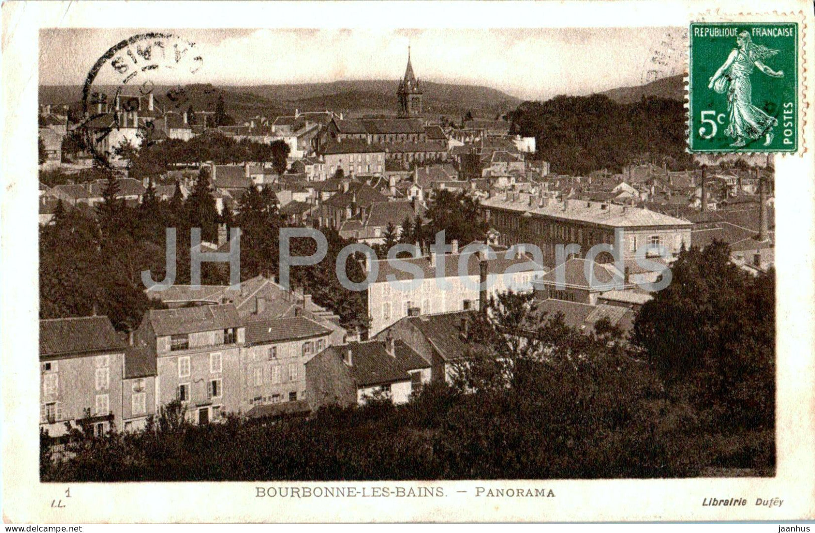 Bourbonne les Bains - Panorama - 1 - LL - old postcard - France - used - JH Postcards