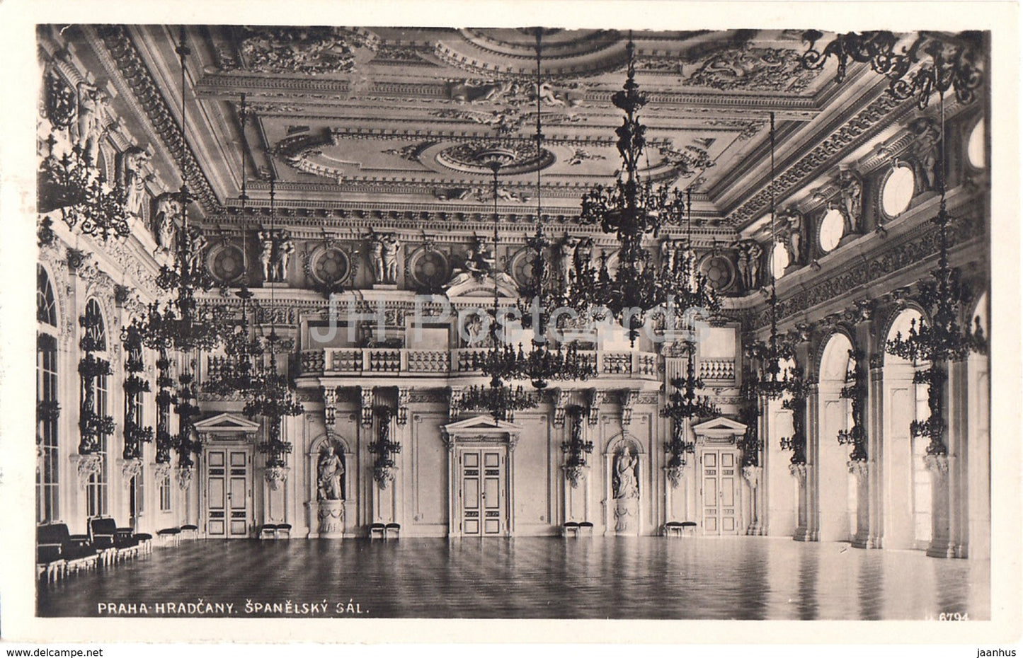 Praha - Prague - Hradcany - Spanelsky Sal - hall - old postcard - Czech Republic - unused - JH Postcards