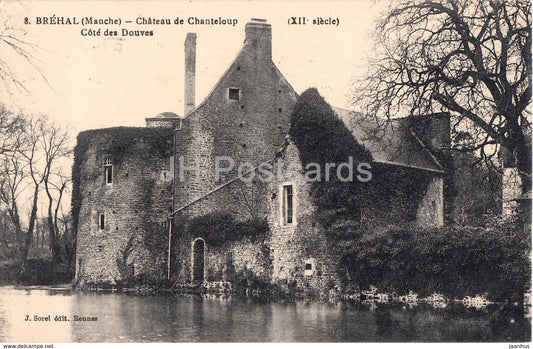 Brehal - Chateau de Chanteloup - Cote des Douves - castle - 8 - old postcard - 1923 - France - used - JH Postcards