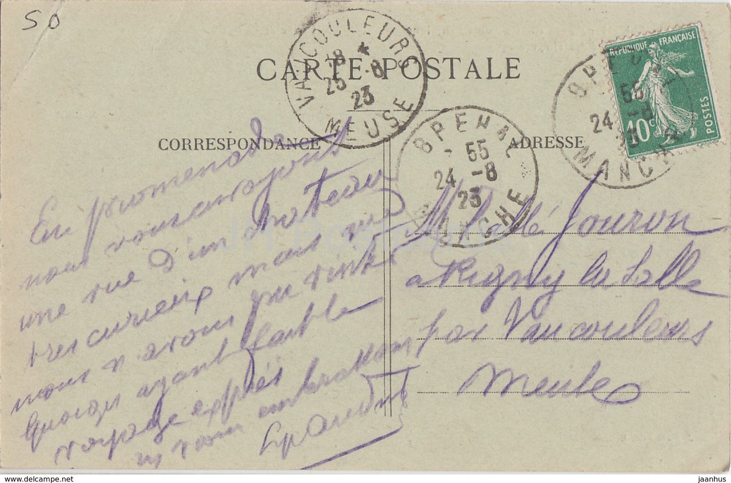 Brehal - Chateau de Chanteloup - Cote des Douves - castle - 8 - old postcard - 1923 - France - used