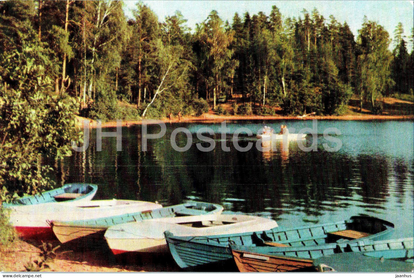 Karelian Isthmus - lake Krasavitsa - boat - 1970 - Russia USSR - unused - JH Postcards