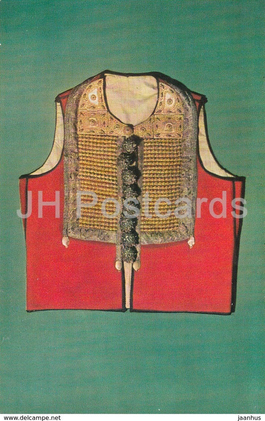 Sleeveless Jacket - Montenegro - velvet - folk costumes - Folk Art - 1973 - Russia USSR - unused - JH Postcards