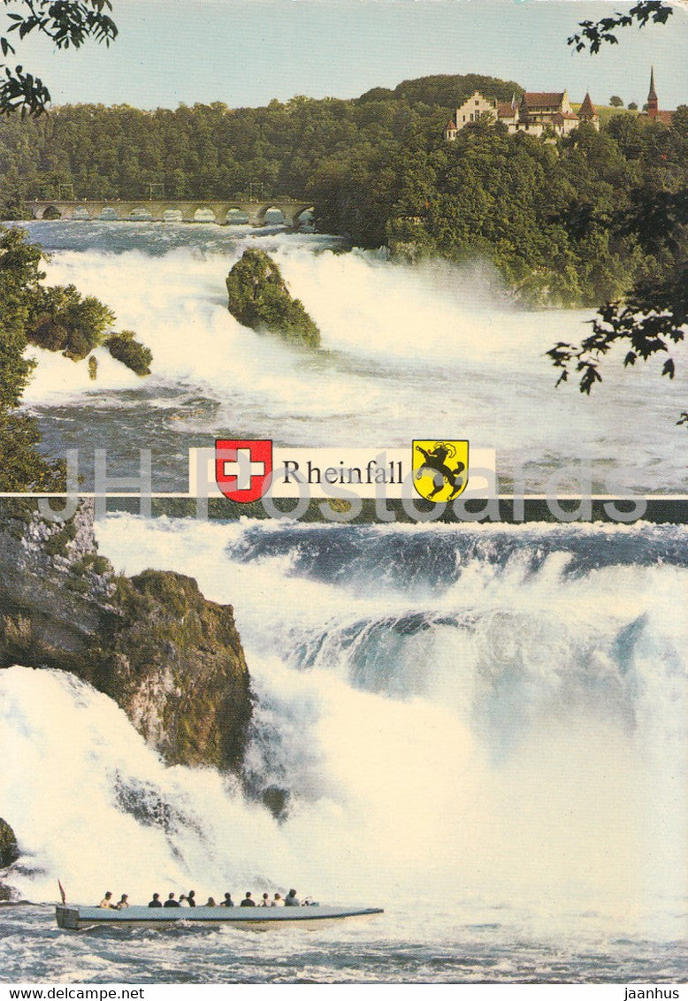 Rheinfall - boat - waterfall - 758 - 1989 - Switzerland - used - JH Postcards