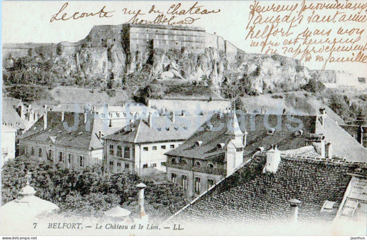 Belfort - Le Chateau et le Lion - 7 - old postcard - France - used - JH Postcards