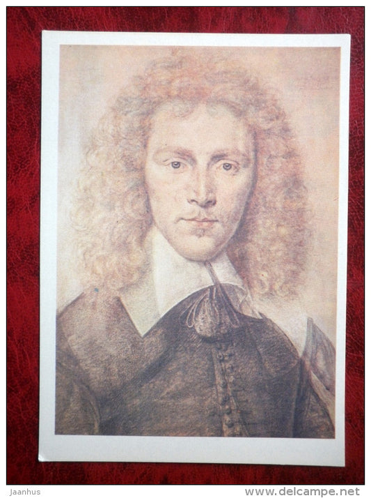 Drawing by Daniel Dumonstier - Portrait of a Blond Young Man . 1640 - french art - unused - JH Postcards