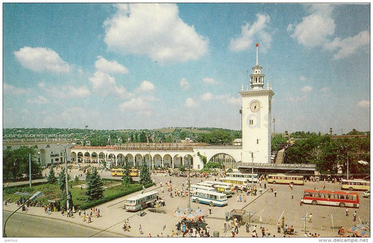 Railway station - Simferopol - bus Ikarus - Crimea - Ukraine USSR - 1989 - unused - JH Postcards