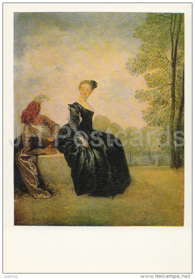 painting by Jean-Antoine Watteau - Capricious Woman - French art - 1983 - Russia USSR - unused - JH Postcards