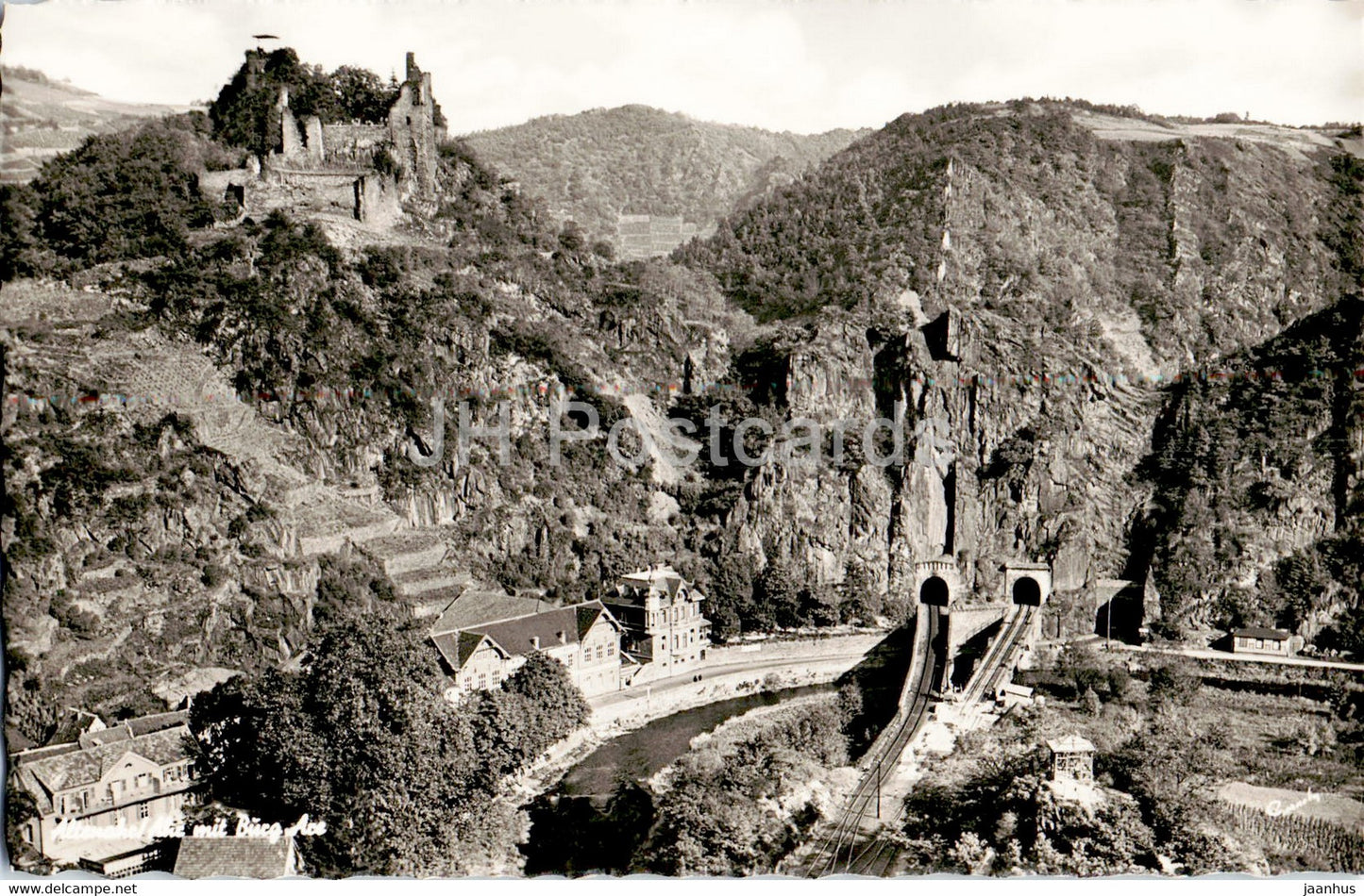 Altenahr - Ahr mit Burg - 1 - old postcard - Germany - unused - JH Postcards