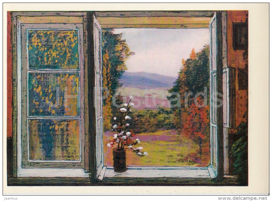 Window - Polenovo - illustration - 1976 - Russia USSR - unused - JH Postcards
