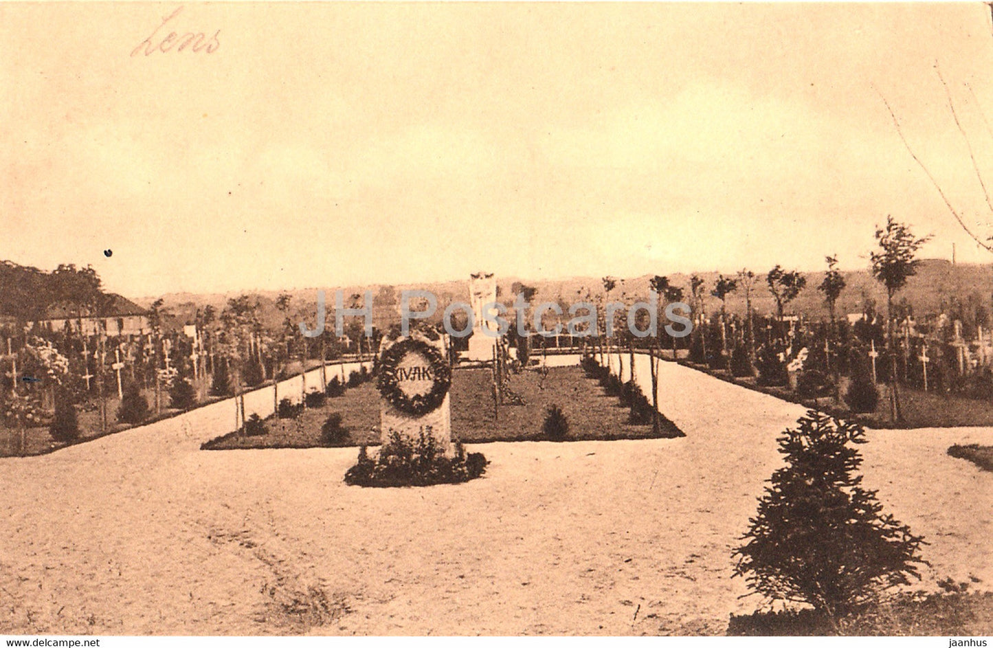 Off Postkarte z Gunsten d Hinterblieb - Korpsfriedhof Lens - Haupansicht - Feldpostkarte old postcard - France - unused - JH Postcards