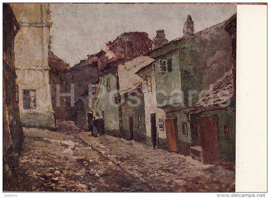 painting by Antonin Slavicek - Zlata Ulochka (Golden Lane) , 1906 - Czech art - 1967 - Russia USSR - unused - JH Postcards