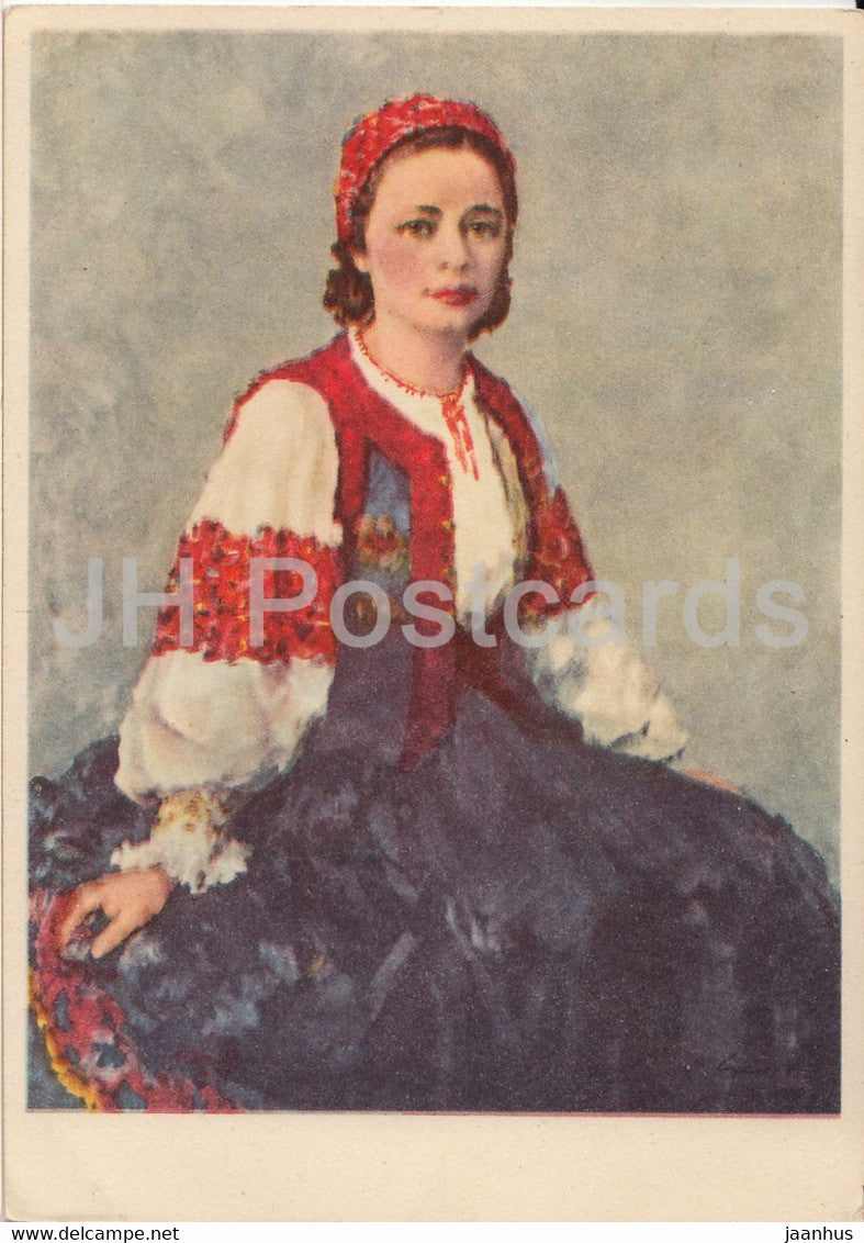 painting by Ferenc Gaal - Ungarisches Madchen - Hungarian folk costumes - Austrian art - Germany - used - JH Postcards