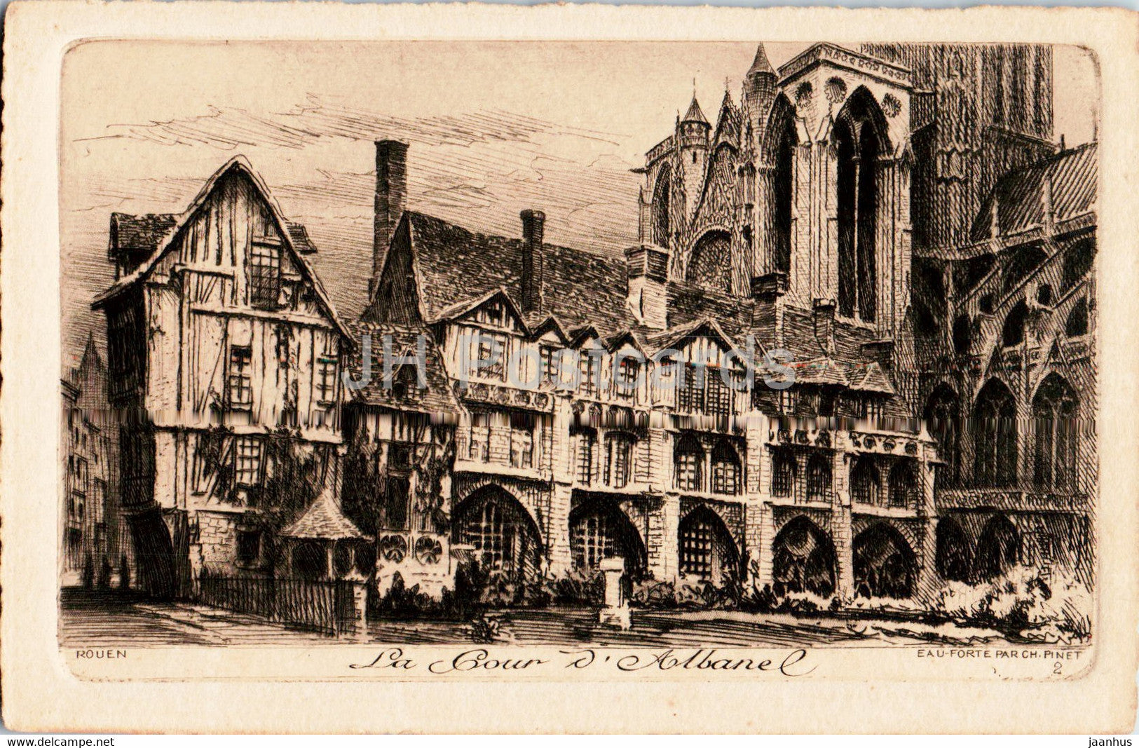 Rouen - La Cour d'Albanel - old postcard - France - unused - JH Postcards