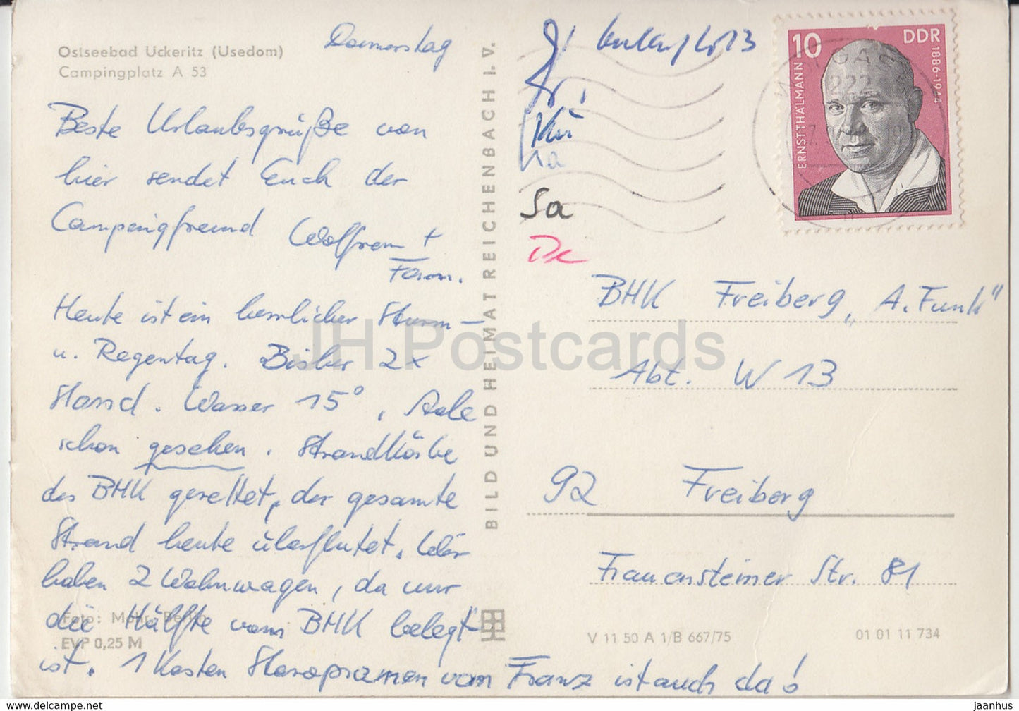 Ostseebad Ückeritz - Campingplatz - Deutschland DDR - gebraucht