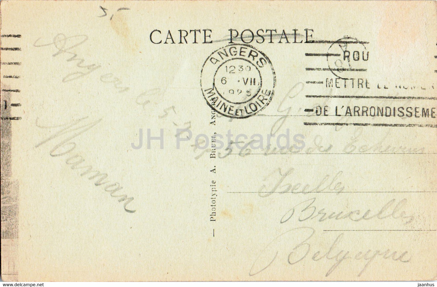 Angers - Vue générale du Jardin du Mail - 42 - carte postale ancienne - 1925 - France - occasion