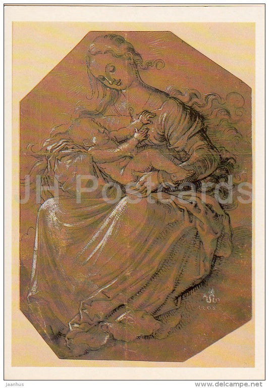 painting by Hans Baldung - Madonna with Child - German art - Russia USSR - 1984 - unused - JH Postcards