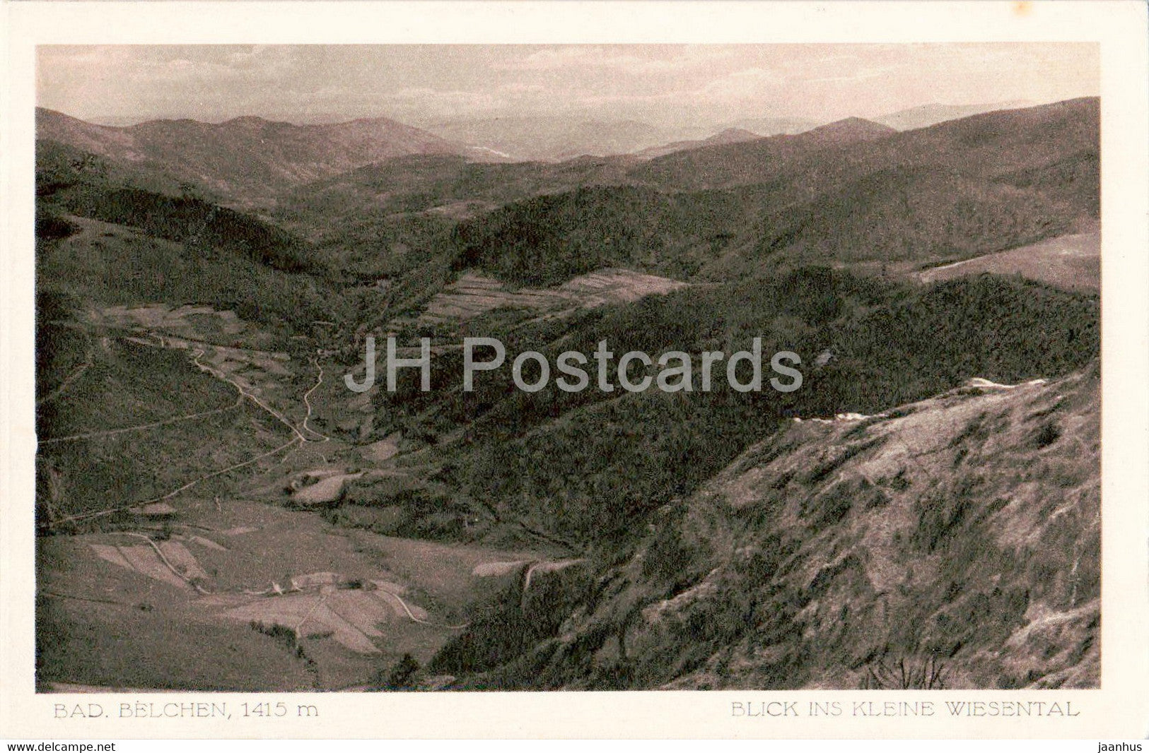 Bad Belchen 1415 m - Blick ins Kleine Wiesental - old postcard - 1914 - Germany - used - JH Postcards
