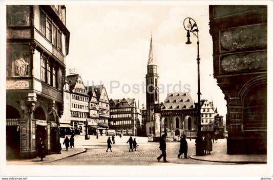 Frankfurt a M - Durchblick auf den Romerberg - old postcard - 1952 - Germany - used - JH Postcards