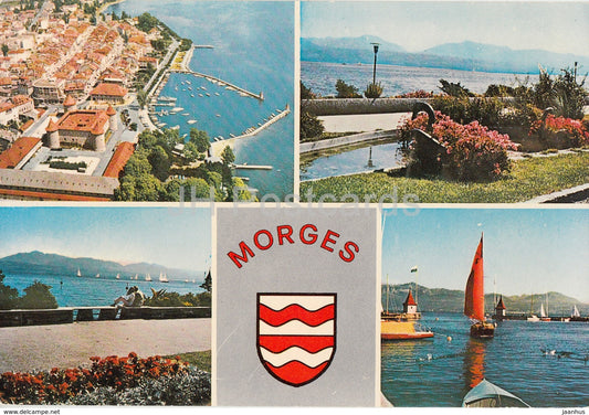 Morges - vue aerienne - les Quais - Le Port - sailing boat - port - multiview - 2868 - Switzerland - unused - JH Postcards