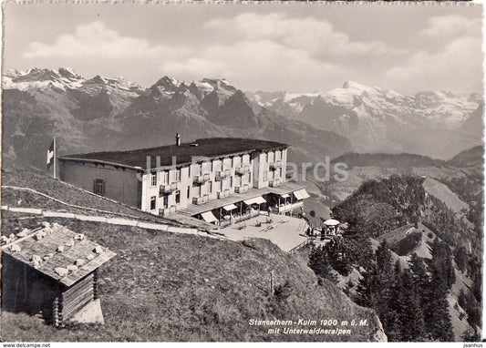 Stanserhorn Kulm 1900 m mit Unterwaldneralpen - 7875 - 1948 - Switzerland - unused - JH Postcards