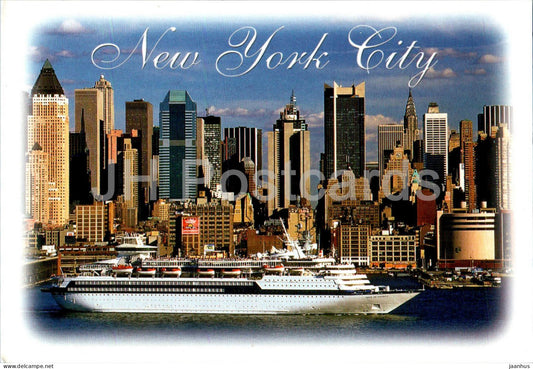 New York City - New York skyline as seen from the west side and Hudson river - passenger ship - 6045 - USA - used - JH Postcards