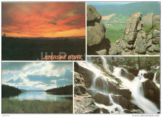 water reservoir Sous - waterfall - rocks - Jizerske Hory - Czechoslovakia - Czech - unused - JH Postcards