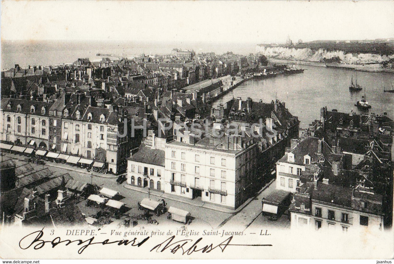 Dieppe - Vue Generale prise de l'Eglise Saint Jacques - 3 - old postcard - 1911 - France - used - JH Postcards