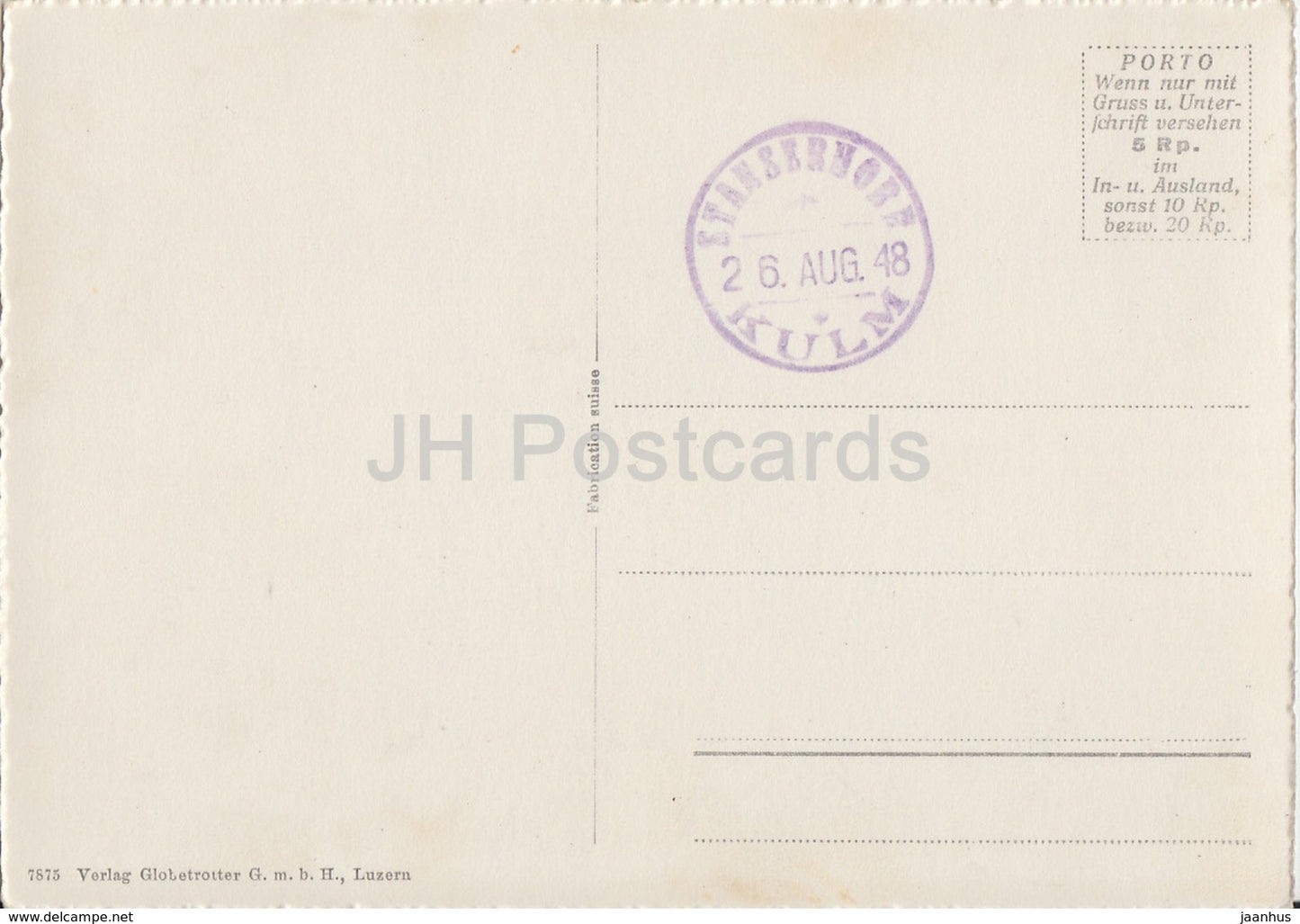 Stanserhorn Kulm 1900 m mit Unterwaldneralpen - 7875 - 1948 - Switzerland - unused